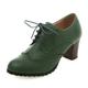 Women's Pumps Oxfords Brogue Daily Solid Colored Block Heel Chunky Heel Vintage Classic Timeless PU Dark Brown Black Green