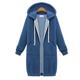 Women's Zip Up Hoodie Sweatshirt Fleece Jacket Solid Color Street Casual Drawstring Zip Up Front Pocket Black Blue Light Grey Vintage Streetwear Hoodie Long Sleeve Top Micro-elastic Fall Winter