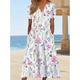 Women's Casual Dress T Shirt Dress Tee Dress Shift Dress Floral Print Print V Neck Midi Dress Basic Daily Vacation Short Sleeve Summer Spring