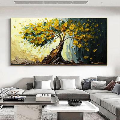 Handmade Oil Painting Canvas Wall Art Decor Original life Tree Abstract Landscape Painting for Home Decor With Stretched Frame/Without Inner Frame Painting