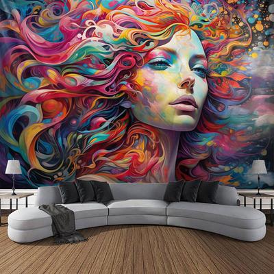 Graffiti Woman Hanging Tapestry Wall Art Large Tapestry Mural Decor Photograph Backdrop Blanket Curtain Home Bedroom Living Room Decoration