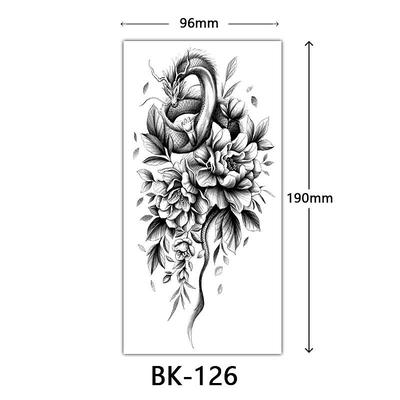 cross-border exclusive sketch flower tattoo stickers sketch tattoo stickers rose flower black and white flower tattoo