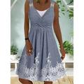 Women's Lace Dress Casual Dress Summer Dress Midi Dress Lace Patchwork Daily Date Fashion Modern Strap Sleeveless Blue Color