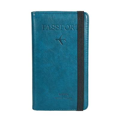 RFID Leather Passport Holder Portable Multi-function Document Package Ultra-thin Passport Credit Card Holder Travel Cover Case