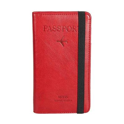 RFID Leather Passport Holder Portable Multi-function Document Package Ultra-thin Passport Credit Card Holder Travel Cover Case Father's Day Gifts