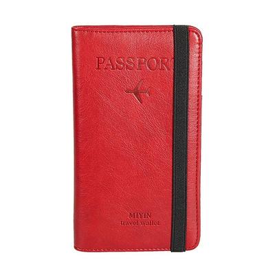 RFID Leather Passport Holder Portable Multi-function Document Package Ultra-thin Passport Credit Card Holder Travel Cover Case