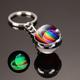 Moon Keychain Solar System Planet Keyrings Galaxy Nebula Space Keychain Earth Sun Mars Jupiter Saturn Picture Double Side Glass Ball Key Chain