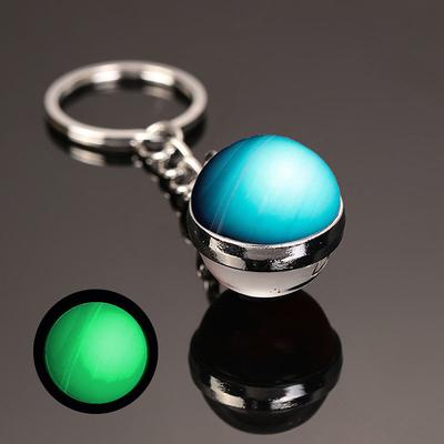 Moon Keychain Solar System Planet Keyrings Galaxy Nebula Space Keychain Earth Sun Mars Jupiter Saturn Picture Double Side Glass Ball Key Chain