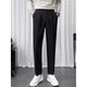 Men's Dress Pants Trousers Suit Pants Wide Leg Straight Leg Plain Comfort Breathable Outdoor Daily Going out Fashion Casual Black White