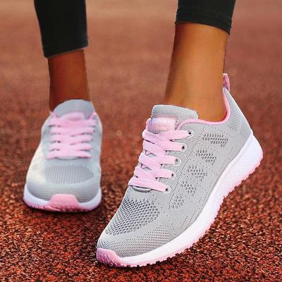 Women's Lightweight Breathable Running Shoes – All-White Athletic Sneakers for Gym, Walking, and Daily Use