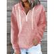 Women's Zip Up Hoodie Sweatshirt Hoodie Sweatshirt Pullover Solid Color Street Casual Front Pocket Quarter Zip Black White Pink Basic Hoodie Long Sleeve Top Micro-elastic Fall Winter