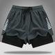 Men's Running Shorts Gym Shorts Sports Basketball Gym Breathable Quick Dry Drawstring Elastic Waist Liner Plain Short Sport Casual Activewear Black Grey Micro-elastic