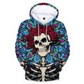 Sugar Skull Mexican Hoodie Anime Cartoon Anime Mexico Independence Day Day of the Dead Hoodie For Couple's Men's Women's Adults' 3D Print