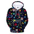 Sugar Skull Mexican Hoodie Anime Cartoon Anime Mexico Independence Day Day of the Dead Hoodie For Couple's Men's Women's Adults' 3D Print