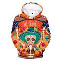 Sugar Skull Mexican Hoodie Anime Cartoon Anime Mexico Independence Day Day of the Dead Hoodie For Couple's Men's Women's Adults' 3D Print