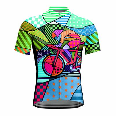 21Grams Men's Short Sleeve Cycling Jersey Summer Spandex Polyester Purple Sky Blue Stars Bike Top Mountain Bike MTB Road Bike LGBT Cycling Breathable Quick Dry Moisture Wicking Sports Clothing