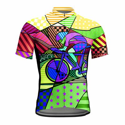 21Grams Men's Short Sleeve Cycling Jersey Summer Spandex Polyester Purple Sky Blue Stars Bike Top Mountain Bike MTB Road Bike LGBT Cycling Breathable Quick Dry Moisture Wicking Sports Clothing