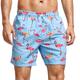 Men's Board Shorts Swim Shorts Swim Trunks Summer Shorts Beach Shorts with Mesh lining Elastic Waist Print Graphic Flamingo Comfort Breathable Short Casual Daily Beach Fashion Hawaiian Black Pink