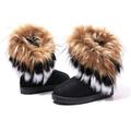 Women's Boots Snow Boots Plus Size Winter Boots Outdoor Work Daily Solid Color Fleece Lined Booties Ankle Boots Winter Flat Heel Round Toe Vintage Plush Casual Walking Suede Loafer Black / White