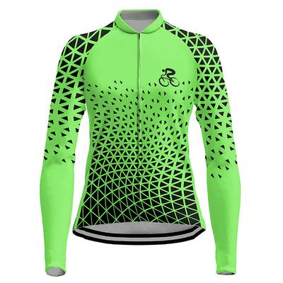 21Grams Women's Cycling Jersey Long Sleeve Bike Top with 3 Rear Pockets Mountain Bike MTB Road Bike Cycling Breathable Quick Dry Moisture Wicking Reflective Strips Violet Dark Pink Yellow Graphic