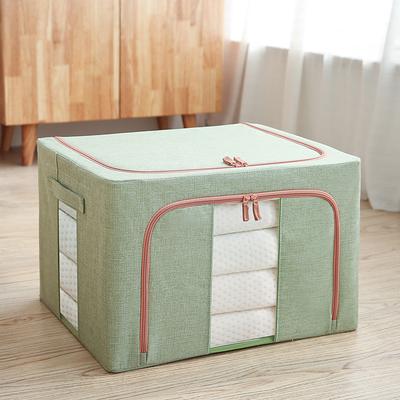 Large Window Quilt Storage Box, Clothes Storage Box, Cotton Linen Finishing Box, Folding Steel Frame Storage Box, Thickened Closet Storage Box