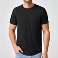 Men's Plus Size Big Tall T shirt Tee Tee Crewneck Black White Short Sleeves Outdoor Going out Plain / Solid Clothing Apparel Cotton Blend Streetwear Stylish Casual