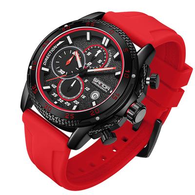 SANDA Men Quartz Watch Fashion Casual Business Wristwatch Luminous Calendar Waterproof Decoration Silicone Gel Watch