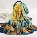 Women Silk Winter Scarf Fashion Print Lady Beach Shawl Scarves Hot Smooth Foulard Female Hijab