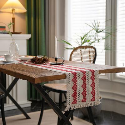 Farmhouse Table Runner Vintage Table Runner Cotton Linen Table Decorations for Dining Party Holiday