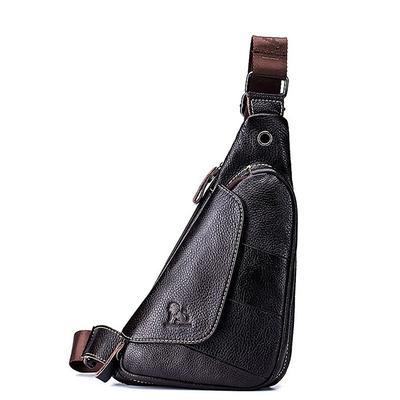 Men's Cowhide Leather Sling Bag - Vintage Crossbody Shoulder Bag for Travel, Outdoor, and Daily Use