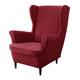 Stretch Wingback Chair Cover Wing Chair Slipcovers With Seat Cushion Cover Spandex Velvet Wingback Armchair Covers for Ikea Strandmon Chair