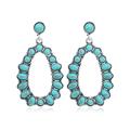 Retro Bohemian Style Turquoise Earrings Bracelets Necklaces Jewelry Sets For Women