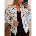 Women's Blazer Suit Formal Houndstooth Office Business Office Jacket Wedding Party Outfit Spring Warm Fashion Outerwear Long Sleeve Fall