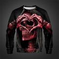 Valentine's Day Skull Men's Punk 3D Printed Pullover Sweatshirt Holiday Vacation Going out Sweatshirts Red Blue Crew Neck Print Spring Fall Designer Hoodie Sweatshirt