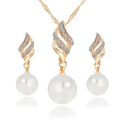 Jewelry Set Pendant For Women's Christmas Gifts Party Wedding Crystal Imitation Pearl Rhinestone Infinity / Necklace / Earrings / Bridal Jewelry Sets / Special Occasion / Anniversary / Birthday