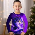 Boys 3D Graphic Animal Dragon T shirt Tee Long Sleeve 3D Print Summer Spring Fall Sports Fashion Streetwear Polyester Kids 3-12 Years Outdoor Casual Daily Regular Fit