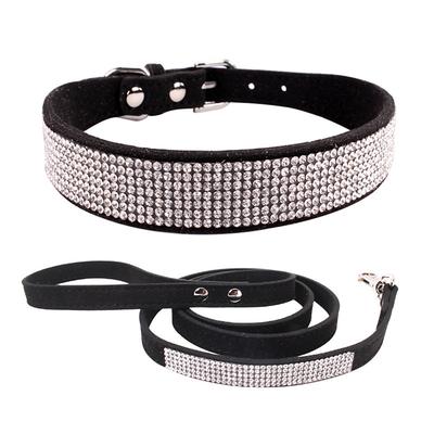 Pet Collar Rhinestone Dog Collar Lettering Nameplate Dog Collar Anti-lost Removable Flower Cat Scarf