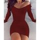 Women's White Dress Sweater Dress Jumper Dress Knee Length Dress Knitwear Elegant Stylish Pure Color Outdoor Winter Dress Date Fall Dress V Neck Long Sleeve Patchwork 2023 Slim Black White Pink S M L