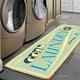 Laundry Room Rug Runner Non Skid Machine Washable Area Rugs Laundry Decor for Kitchen, Bath, Washroom Blue White