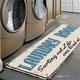 Laundry Room Rug Runner Non Skid Machine Washable Area Rugs Laundry Decor for Kitchen, Bath, Washroom Blue White