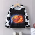 Boys 3D Football Hoodie Pullover Long Sleeve 3D Print Fall Winter Fashion Streetwear Cool Polyester Kids 3-12 Years Outdoor Casual Daily Regular Fit