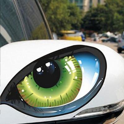 2Pcs 3D Stereo Reflective Cat Eyes Car Sticker Car Auto Side Fender Eye Stickers Adhesive Creative Rearview Mirror Deca 12.66.3cm #269128