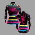 21Grams Women's Cycling Jersey Long Sleeve Winter Bike Top with 3 Rear Pockets Mountain Bike MTB Road Bike Cycling Fleece Lining Breathable Moisture Wicking Reflective Strips Black / Orange Rose Red