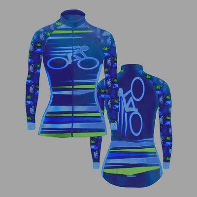 Women's Cycling Jersey Long Sleeve Winter Bike Top with 3 Rear Pockets Mountain Bike MTB Road Bike Cycling Fleece Lining Breathable Moisture Wicking Reflective Strips Black / Orange Rose Red Black