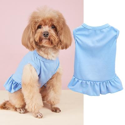 Dog Cat Dress Minimalist Casual Breathable Soft Washable Comfortable Outdoor Casual Daily Dog Clothing for Bichon Frise Pomeranian Baby Pet Papillon Small