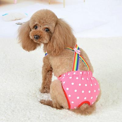rainbow cosy female pet dog cotton sanitary physiological pants puppy underwear diapers (hot pink, s)