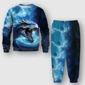 Boys 3D Dragon Sweatshirt Sweatpants Set Long Sleeve 3D Printing Spring Fall Active Fashion Cool Polyester Kids 3-12 Years Crew Neck Outdoor Street Vacation Regular Fit