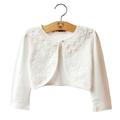 Kids Girls' Jacket Coat Long Sleeve White Pink Solid Colored Lace Fall Spring Basic Daily / Summer / Short / Cotton