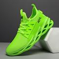 Men's Sneakers Sporty Look Plus Size Flyknit Shoes Running Walking Sporty Casual Outdoor Daily Tissage Volant Breathable Comfortable Slip Resistant Elastic Band Black Yellow Green Summer Spring