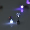 2PCS LED Earring Light Up Crown Glowing Crystal Stainless Ear Drop Ear Stud Earring Jewelry